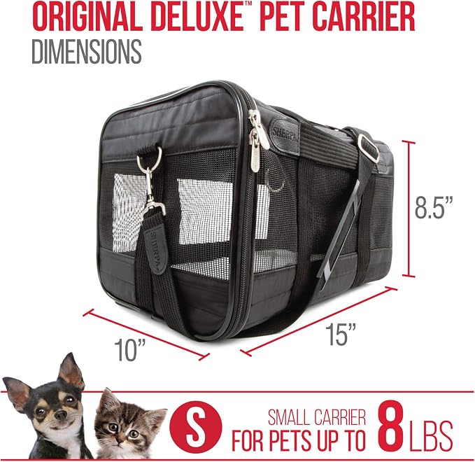 Sherpa Original Deluxe Travel Pet Carrier, Airline Approved & Guaranteed On Board - Black, Small - Image 3