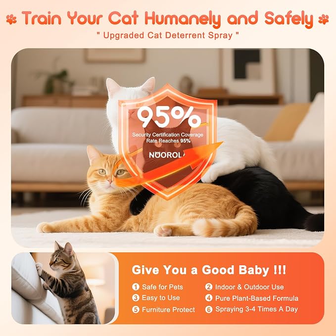 Natural Cat Scratch Deterrent Spray Anti Scratches Indoor & Outdoor, 100ml | Cat Repellent Spray For Furniture With Plant-Based Citrus Formula- Safe Cat Scratch Furniture Protector For Sofa, Carpet - Image 5