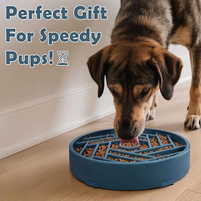 TOBYTO Slow Feeder Dog Bowls Large Medium Breed,Anti-Choking Slow Eating Dog Food Bowl,Non Slip Pet Slower Food Feeding Bowls Large Puzzle Slow Feeder Bloat Stop Maze Dog Dishes,Dark Blue - Image 9