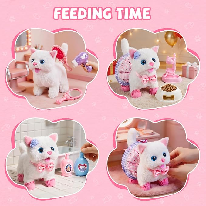 Cat Toys for Kids Girls, Interactive Robot Cat Toy for Girl 4 5 6 7 8 Year Old, Dress Up for Little Cat, Pretend Play Toddlers Girl Toy for 5-7 6-8, Ideas Birthday Gifts for Girl 5 Year Old - Image 6
