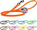 Dogline Biothane Waterproof Dog Leash 2/4/6 Ft Strong Coated Nylon Webbing with Black Hardware Odor-Proof Easy to Clean High Performance for Small or Large Dogs Made in USA, Hunter Orange by Dogline