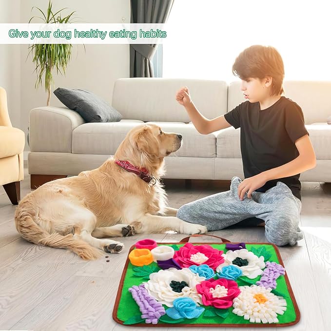 Snuffle Mat for Dogs Pet Treats Feeding Mat for Small/Medium Breed Dogs Non-Slip/Portable/Durable Interactive Dog Puzzle Toys Encourages Natural Foraging Skills (Green) - Image 7