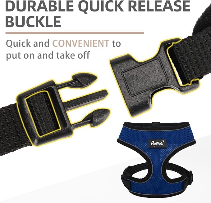 PUPTECK Small Dog Harness and Leash Set No Pull for XS XXS Sized Dogs Puppy | Escape Proof No Choke Pet Cat Adjustable Soft Padded Walking Vest - Image 4