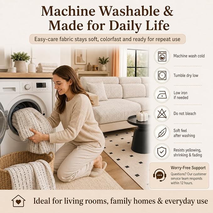 Stretch Sofa Slipcover, 2026 Upgraded Non Slip Couch Cover with Adjustable Straps, Pet Dog Cat Friendly Furniture Protector for 3 Seater, Washable for Living Room - Image 8