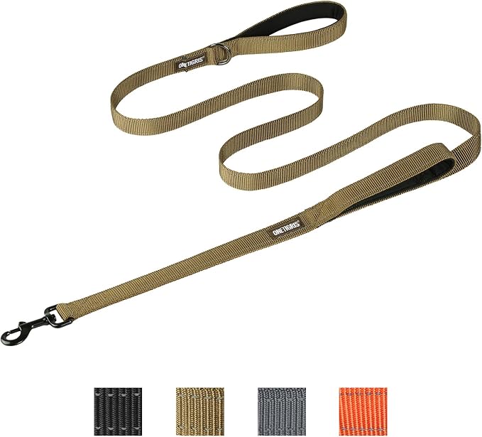 OneTigris No-Pull Dog Leash with Handle for Medium Large Dogs(Brown, 6FT) | Durable lead built for training & daily walks. Ideal drag line for strong pullers and large breeds like bully dogs. by OneTigris