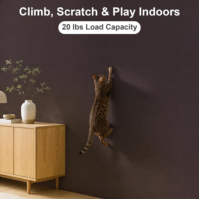 Large Cat Scratcher, 78.7x15.7 Cat Scratch Furniture Protector | Trimmable, No-Shedding Cat Scratch Pad with Self-Adhesive Backing for Climbing, Protects Walls and Couch, Brown - Image 6