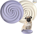 Bifeaw Slow Feeder Dog Bowls, Dishwasher Microwave Safe Silicone Puppy Puzzle Bowl with Non-Slip Design for Eating (White and Purple) by Bifeaw