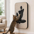 Cat Wall Scratcher, Art Cat Scratching Board for Indoor Cats | Wall Mounted Cat Scratch Pad, Water-Based Ink, Hook&Loop Strips, Floor or Wall Use, 16.7x11x1 Inch, Silent Elegance by LESISSMER