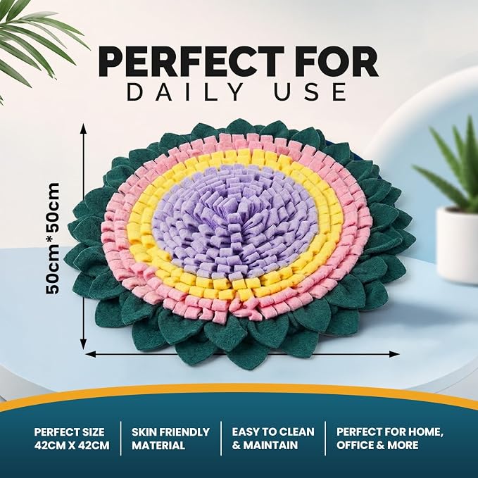 PET ARENA Interactive Dog Snuffle Feeding Mat Adjustable Nose Work Toy | Encourages natural foraging, reduces boredom, slows eating, supports mental stimulation, and features an adjustable design. - Image 8