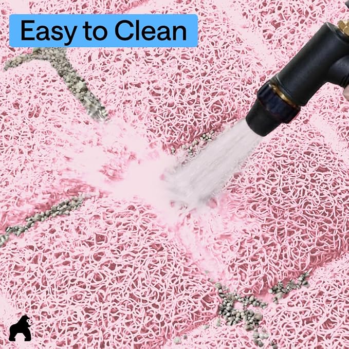 GORILLA GRIP Cat Litter Box Mat, Cushioned Coil Mesh Litter Trapping Mats, Scatter Control Supplies for Less Mess, Phthalate Free, Ultra Deep Catch Grooves, Rinse or Vacuum to Clean, 17x11 Light Pink - Image 9