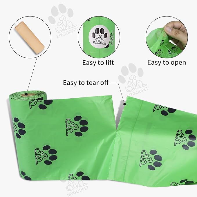 Dog Poop Bags Rolls 300 Count Biodegradable Poop Bags Refills for Dog and Cat Ocean Soap Scented Waste Bag Leak Proof Doggie Poop Bag Doggy Trash Bag Green - Image 5