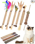 TINDTOP Silvervine Chew Sticks for Cats, 12 Pack Natural Catnip Chew Toys | for Kittens Teeth Cleaning, Matatabi Dental Care, Increase Appetite, Calm Cat Anxiety and Stress, Cat Dental Toy by TINDTOP
