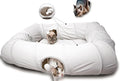 XxingSheep 4 Ways Shuttled XL Cat Tunnel Bed for Indoor Cats Peekaboo Cat Cave Donut with Cool Mat by XxingSheep