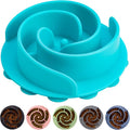 Slow Feeder Dog Bowls Insert, Bestalk Soft Silicone Slow Eating Feeder Insert with Suction Cups for Small, Medium and Large Dogs, Fit into Basic and Elevated Dog Bowls, Teal by BESTALK