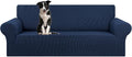 KEKUOU Stretch Oversized Couch Covers for Sofa Slipcover,Navy Blue | 1-Piece Washable Sofa Cover (94"-110") 4-Seater Furniture Protector, Soft Jacquard Non-Slip Elastic Bottom for Dogs & Kids by KEKUOU