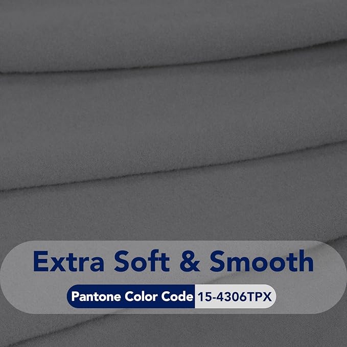 PureFit Stretch Couch Covers for Sofa 4 Seater Slipcovers Gray | 1-Piece Sofa Cover Washable Soft Couch protector, Couch Slipcover with Non Skid Foam and Elastic Bottom for Kids, Dogs - Image 5
