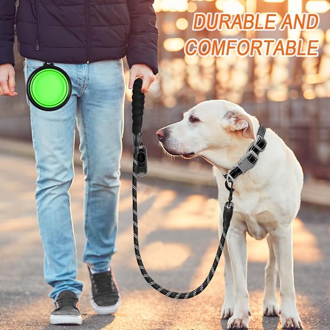 BARKBAY Dog Leashes for Large Dogs Heavy Duty Dog Leash 4/5/6 FT with Comfortable Padded Handle and Highly Reflective Threads for Medium Large Dogs Walking Training Running (4FT-1/2'',Black) - Image 8