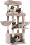 Hey-brother Cat Tree Tower with Extra Large Platform, Big Condo, MPJ070MU | 51.1 Inches Scratching Posts with 2 Cozy Hammocks, Self-Grooming Brush for Indoor Adult Cats, Maine Coon, Muchroom by Hey-brother
