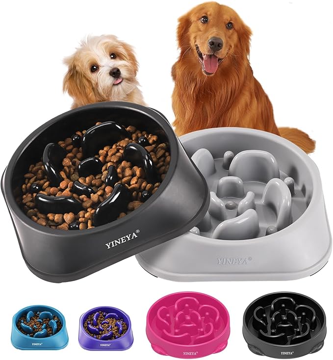 YINEYA 2PCS Slow Feeder Dog Bowls, Pet Supplies that Slow Down Eating, Pet Food Bowls, Maze Dog Puzzle Feeder for Medium Breed by YINEYA