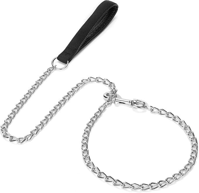 Metal Chain Heavy Duty Dog Leash, 6 ft. x 3.0 mm Black - Image 2
