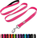 6 FT Basic Dog Leash for Small Dogs,Hot Pink | Padded Handle,Metal D-Ring,Heavy Duty Nylon Webbing, for Walking & Training by Penseepet