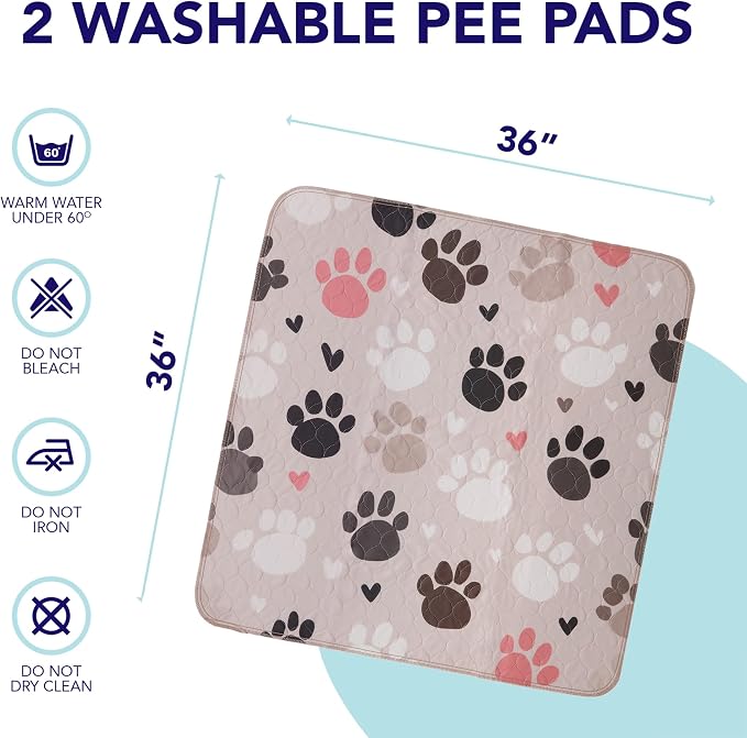 PUPIBOO Washable Pee Pads for Dogs and Cats - Super Absorbent Reusable Puppy Training Pads - 100% Waterproof, Leak-Proof & Non-Slip Whelping Pads for Pet Housebreaking - Image 8