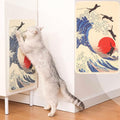Sisal Cat Scratcher Post Mat (Use on Wall, Couch and Carpet), Durable and Shedding-Resistant Cat Scratching Surface - 21.7x13 inch with Adhesive Pads (The Cat Wave) by ABetterLifewithPets