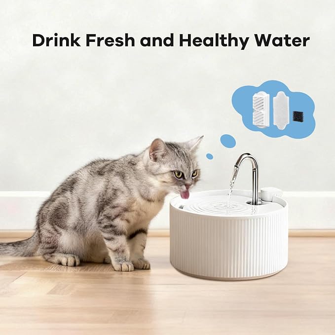 (18 Pack) 6 Sets Ceramic Cat Water Fountain Replacement Filters, Pet Fountain Replacement Filters for 2.2L/74OZ Ceramic Fountain(White) - Image 5