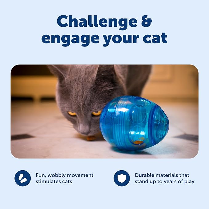 PetSafe Egg-Cersizer Interactive Cat Slow Feeder Toy | Kibble and Treat-Dispensing Cat Toy for Portion Control and Fast Eaters, Improves Digestion, Enrichment Exercise - Image 3
