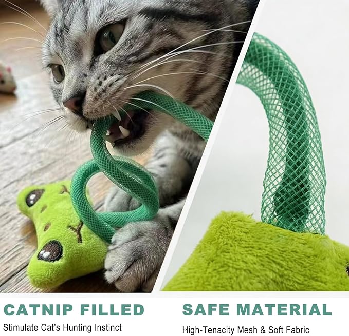 Interactive Cat Toys Set, Silvervine Chew Sticks and Cat Spring Toy, Indoor Catnip Toys for Exercise and Dental Care, for Adult Cats and Kittens (10 Packs) - Image 3