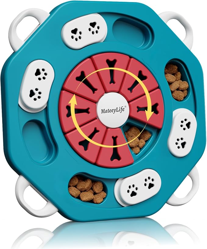 Dog Puzzle Toy for Smart Dogs, Interactive Dog Enrichment Toys,Level2(Blue) | For Small, Medium Dogs and Cats, Treat Dispensing, Mental Stimulation, to Keep Them Busy, Slow Feeder, IQ Training, Anti-slip by MateeyLife