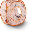 Andiker Cat Tent, 3 Holes Safe and Strong Cute Cats Tunnel Collapsible Easy to Carry Cat House for Indoor Cats Kittens Hiding Playing Training Sleeping (Square Orange) by Andiker-ServingforYou
