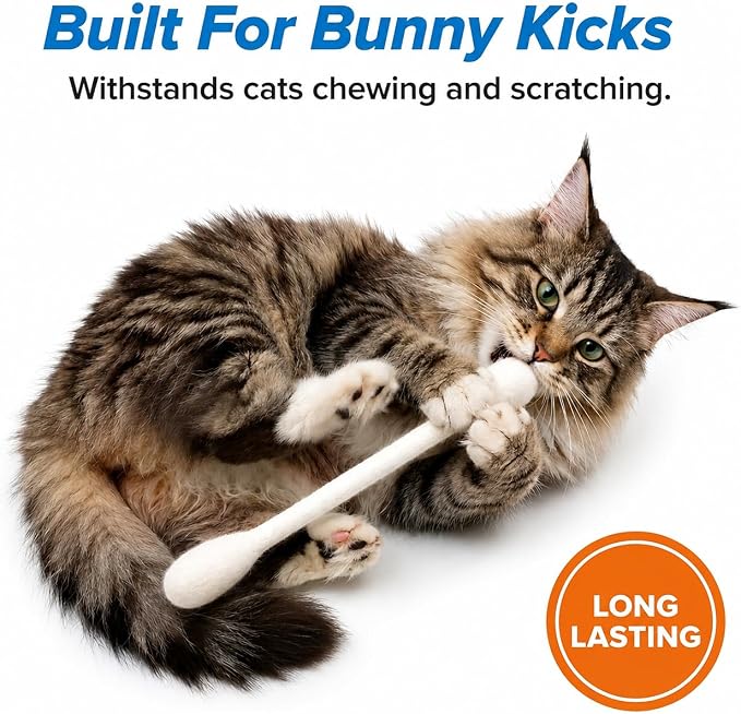 Glaciart One XXL Swabs Cat Toys with Catnip - 2 Pk | Durable for Chew, Cute Cat Toys Interactive Kitty for Boredom, Exercise, & Play | Filled w/Organic Catnip for Anxiety & as Digestive Aid - Image 6
