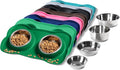 Hubulk Pet Dog Bowls 2 Stainless Steel Dog Bowl with No Spill Non-Skid Silicone Mat + Pet Food Scoop Water and Food Feeder Bowls for Feeding Small Medium Large Dogs Cats Puppies (Small, Hunter Green) by Hubulk