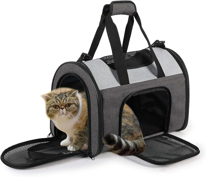 Jespet Airline Approved Soft-Sided Kennel Pet Carrier for Small Dogs Cats | Collapsible, Built-In Leash, Large Storage Pocket, Travel Handbag & Car Seat, Up to 10lbs - Image 5