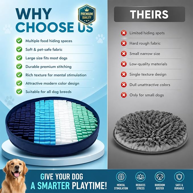 PET ARENA Adjustable Dog Snuffle Mat Interactive Feeding Toy - Multicolor | Encourages natural foraging, helps reduce boredom, slows eating, and provides mental stimulation for daily enrichment. - Image 7