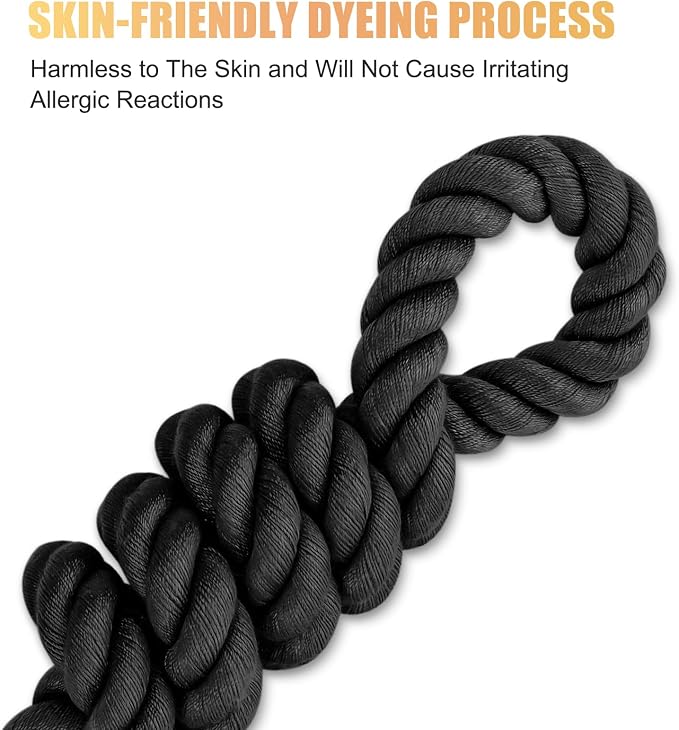 5 FT Handmade Rope Dog Leash for Small Medium and Large Dogs | Soft and Comfortable Grip, New Golden Heavy Duty Metal Clasp, Black - Image 5