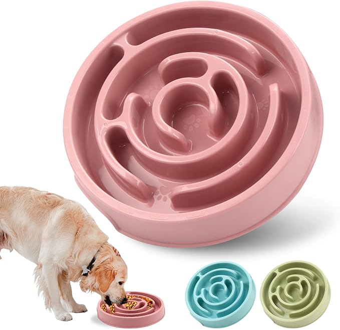 Slow Feeder Dog Bowls, Puzzle Dog Bowl with Anti-Slip, Slow Feeder & Non-Slip Design, Boredom and Anxiety Reducer, Suitable for All Breed Dogs and Cat by Unknown