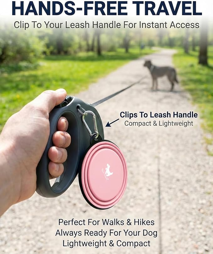 Collapsible Dog Bowls, 2 Pack Sturdy Portable Dog Water Bowls | Wear-Resistant TPE, Anti-Dust Foldable Travel Dog & Cat Bowls for Camping Walking Hiking with Carabiners - Image 7