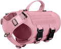 ICEFANG No Pull Tactical Dog Harness for Small Dogs,Adjustable Dog Vest | Control Handle,MOLLE Panel,Front Hook,3 Leash Clips,Soft Padded,for walking training,Pink,Small by ICEFANGDIRECT