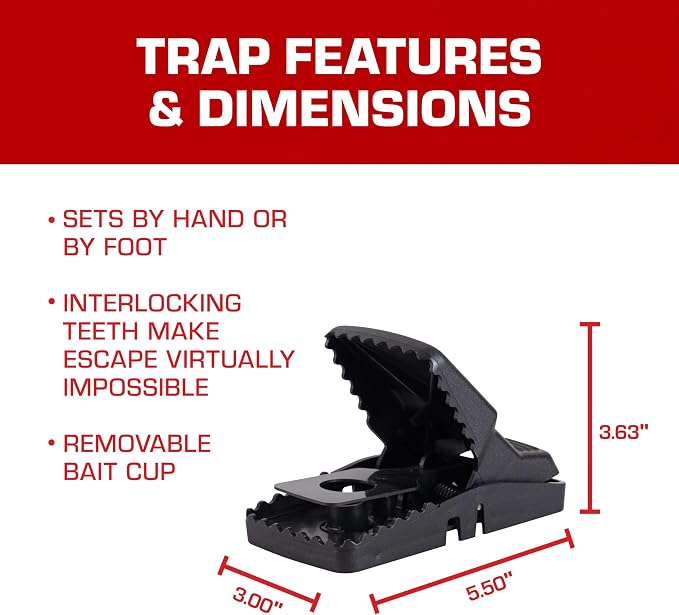 Tomcat Rat Snap Trap, 1 Rat Size Trap - Reusable - Effectively Kill Rats - Ideal for Home and Farm Use (Pack of 8) - Image 7