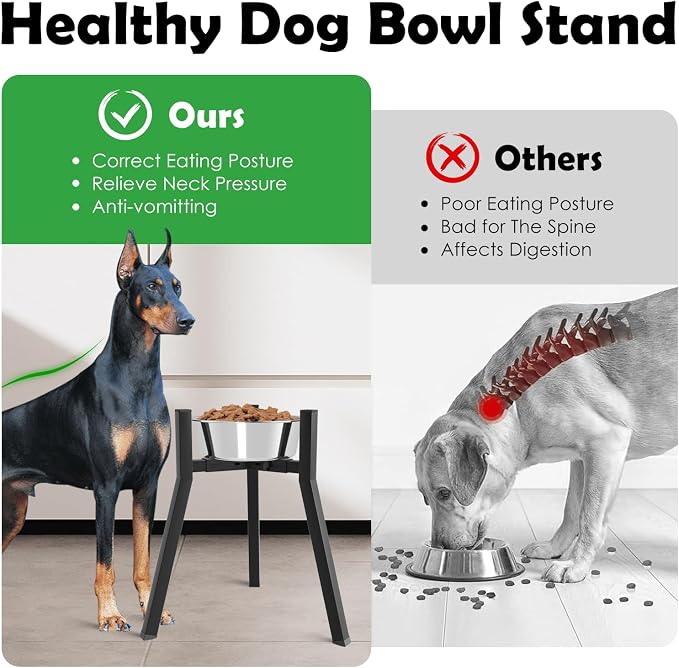 Elevated Dog Bowl Stand for Large Dogs, Adjustable Width 8.2-12.6", 16.9" Tall Single Raised Dog Food Water Stand,Bowl Not Included - Image 2