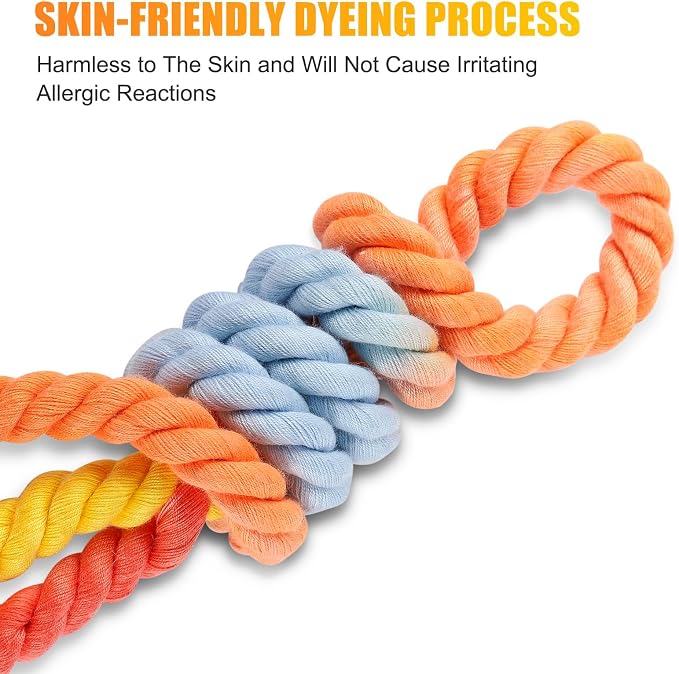 5 FT Handmade Rope Dog Leash for Small Medium and Large Dogs | Soft and Comfortable Grip, New Golden Heavy Duty Metal Clasp, Colorful Rainbow - Image 5