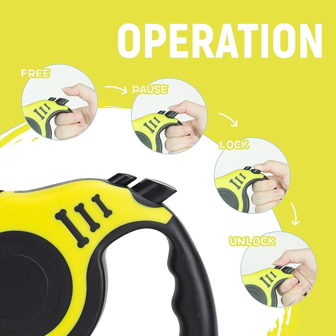 Retractable Dog Leash Automatic Telescopic Tractor Dog Tape | Pet Tape 10/16 FT Durable and Convenient, with Folding Bowl, Dispenser, Rubbish Bags, Suitable for Small and Medium Dogs - Image 4
