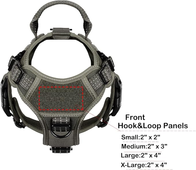 ICEFANG Tactical Dog Harness for Small Dogs,Reflective No Pull Dog Vest | with Control Handle,Adjustable,Front Hook,2 Leash Clips,Soft Padded,MOLLE Panel,Green,Small - Image 5