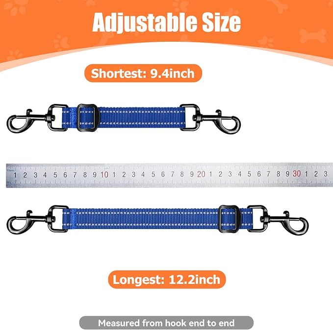 Dog Collar Safety Clip, Reflective Double-Ended Backup Connector for Harness to Collar, Adjustable Safety Clip for Prong, Pinch Collars, Prevents Escapes & Accidental Disconnection - Image 3