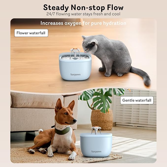 Automatic Cat Feeder and Water Dispenser FW1, Wire or Battery Cat Food Dispenser Timer Pet Feeder - Locking Lid, Desiccant Bag, Programmable Portion Control, 4 Daily Meals, 10s Voice Recorder-Blue - Image 4