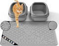 Large Cat Litter Mat, 31.5x23.6 Silicone Trapping Mat Grey | for Kitty Litter Box, Easy Clean, BPA Free Rubber, Center Litter Collection, Easy Pour-Back, Waterproof, Odor-Resistant by OHMO
