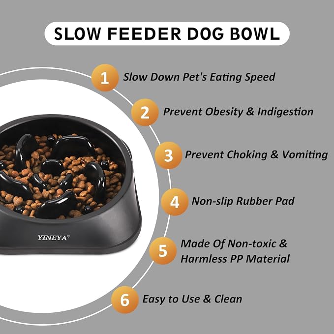 YINEYA Slow Feeder Dog Bowls, Pet Supplies that Slow Down Eating, Pet Food Bowls, Maze Dog Puzzle Feeder for Medium Breed | Dog Food Bowl Slow Down Eating Prevents Bloat, Promotes Healthy Digestion, Puzzle Feeder Interactive Makes Meal Time Fun - Image 2