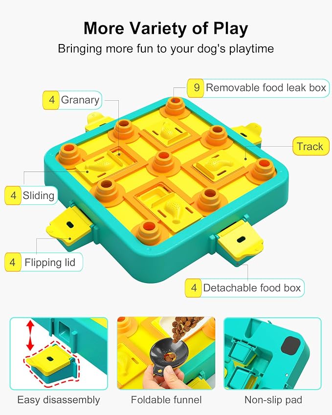 LACCEN Dog Puzzle Toy, Level 3 in 1 Interactive Dog Toys for Boredom, Funny Cognitive Dog Toy for IQ Training Brain Stimulating Games, Treat Dispensing Toy for Smart Large Medium Smart Dogs - Image 4